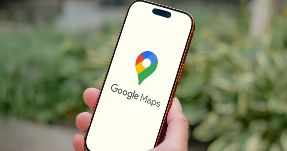 Google Maps logo on an iPhone 17 Pro