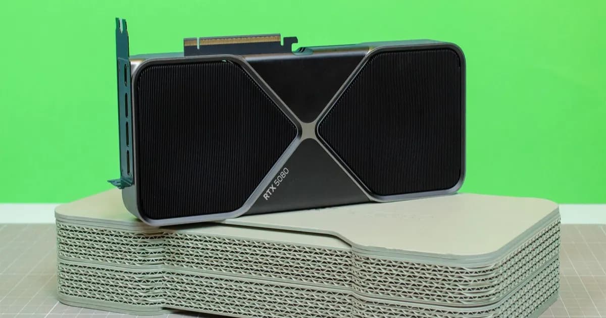 Kartu grafis Nvidia GeForce RTX 5080 dengan kemasan ritelnya