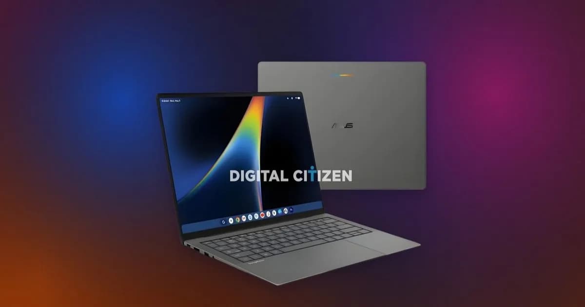 Render Asus Googlebook dengan Glow Bar di tutup laptop