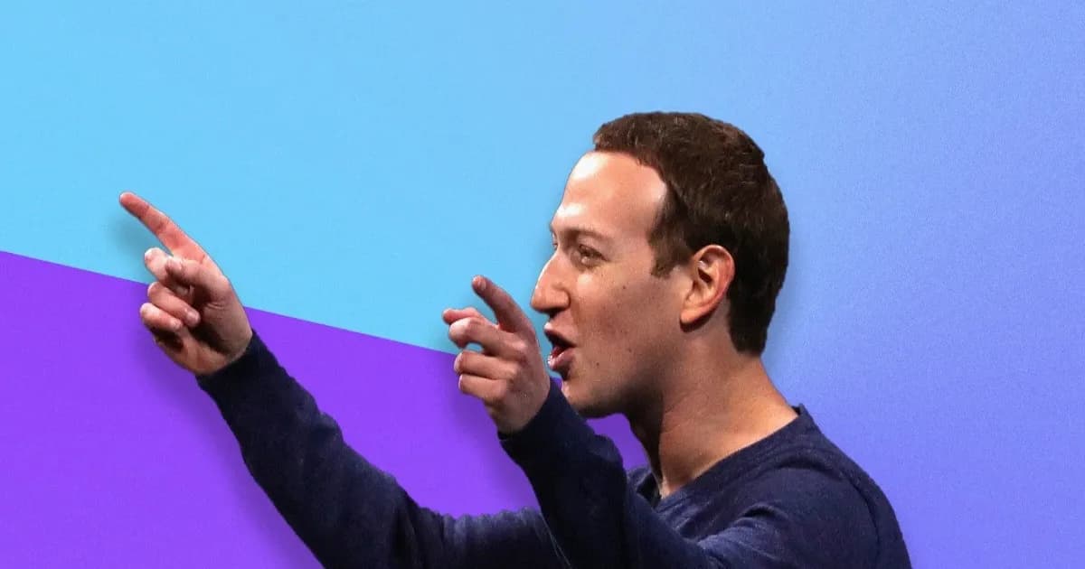 Foto CEO Meta Mark Zuckerberg dengan efek warna dalam artikel tentang manifesto AI dan kontradiksi dengan sikap CTO Meta
