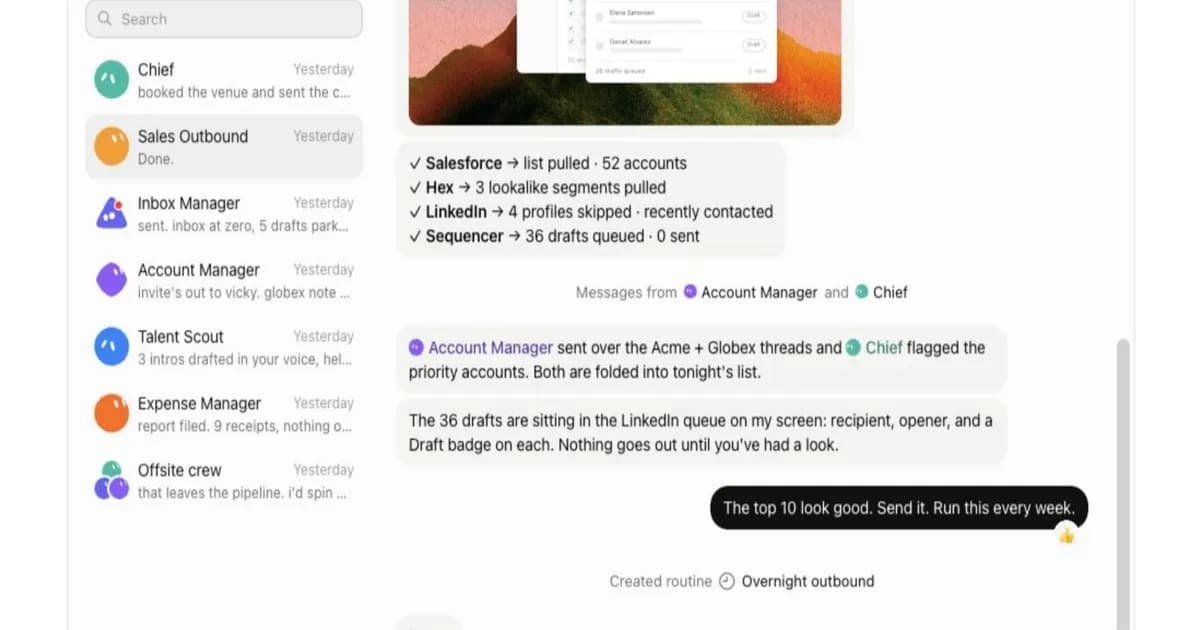 Tampilan antarmuka Grok Bot yang menunjukkan kolaborasi beberapa AI agent dalam satu alur kerja