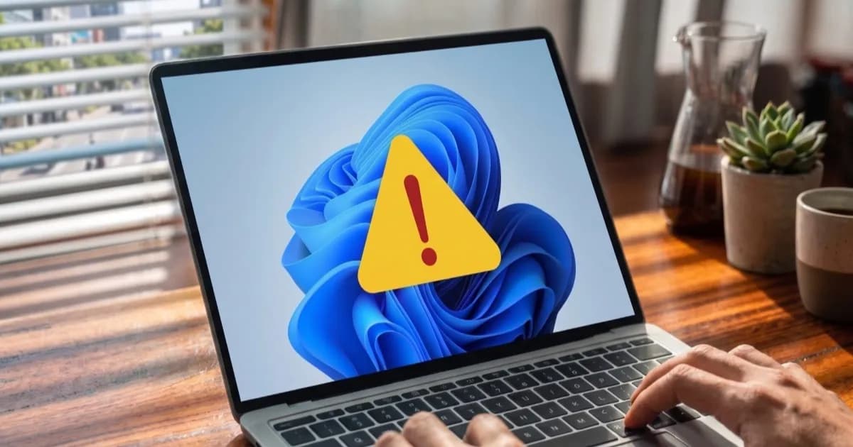 Ilustrasi peringatan keamanan pada laptop Windows dengan dua kerentanan kritis yang belum ditambal