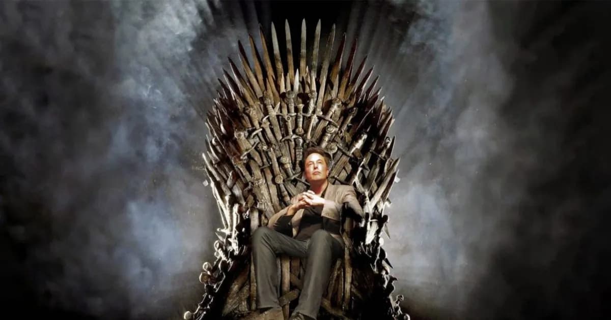 Ilustrasi Elon Musk dengan tema Game of Thrones menggambarkan kekuasaan dan kontroversi