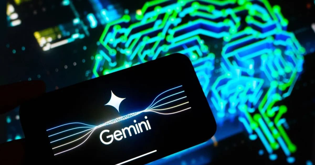 Logo Gemini dengan latar belakang gradien biru-ungu yang mencerminkan identitas visual AI Google