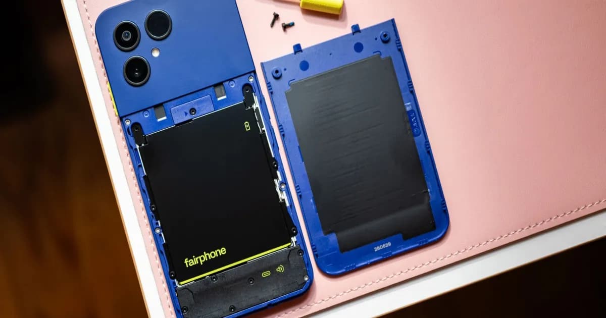 Fairphone Gen 6+ smartphone modular dengan warna Cobalt Blue yang mudah diperbaiki
