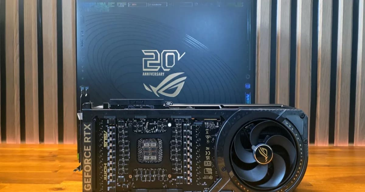 Ilustrasi kartu grafis Nvidia GeForce RTX 5090 yang mendukung overclocking VRAM melalui aplikasi Hydra 2.3B