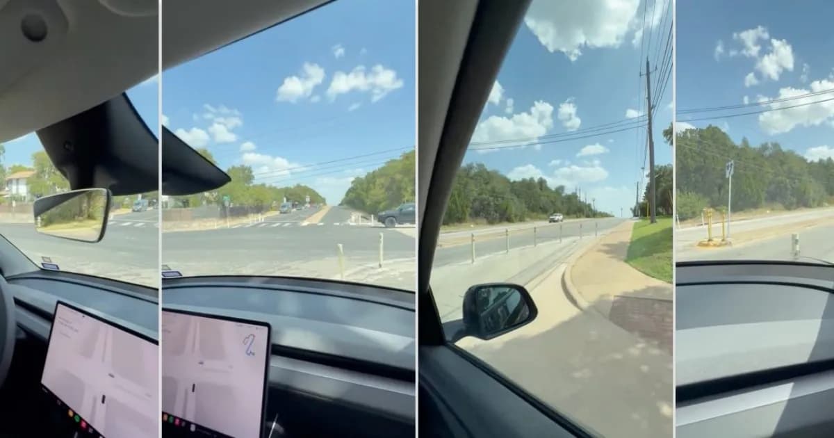 Tesla Robotaxi menabrak bollard plastik pembatas jalan di Austin