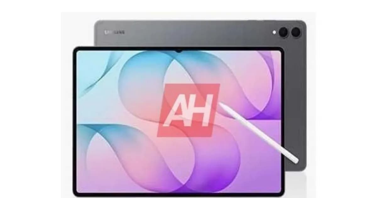 Render Samsung Galaxy Tab S12 Ultra yang bocor menunjukkan desain dengan dukungan S Pen
