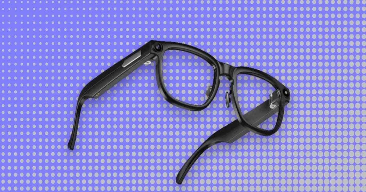 Rollme AuraView Smart Glasses dengan desain half-rim metal dan lensa cokelat
