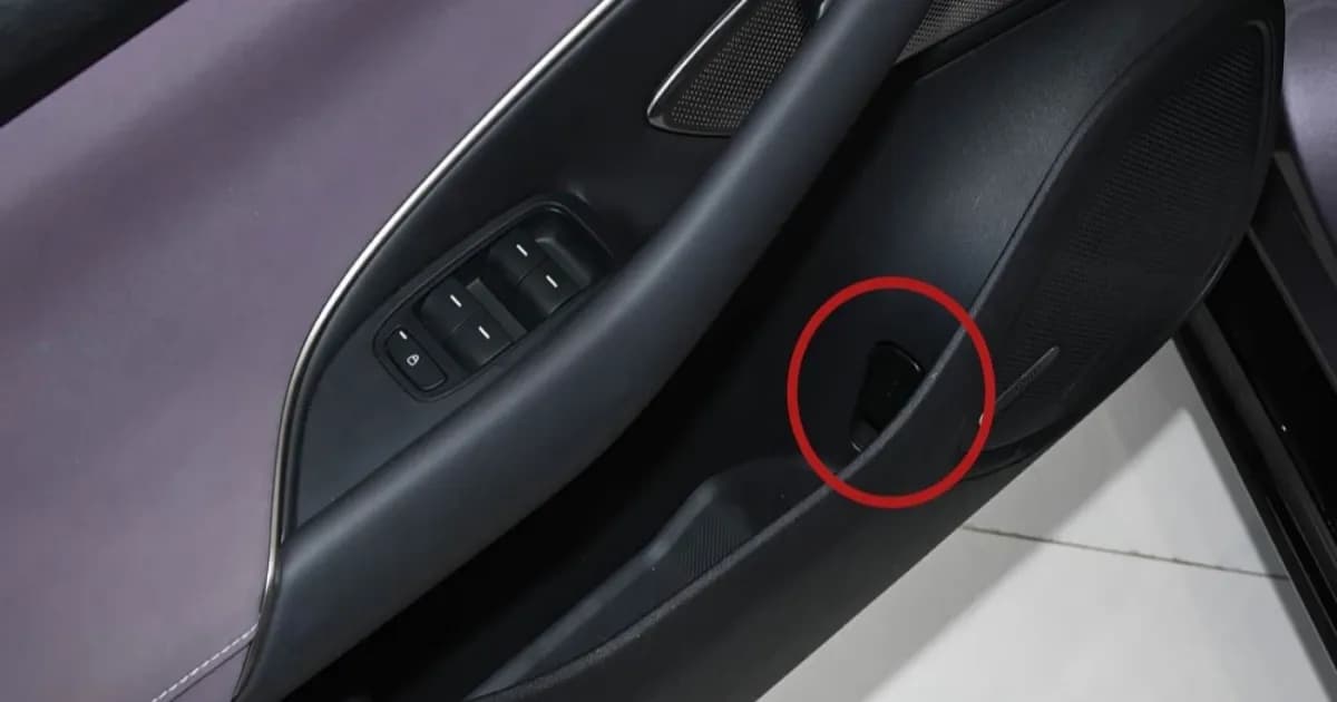Ilustrasi gagang pintu darurat interior yang warnanya mirip trim kabin menjadi penyebab recall massal Tesla dan EV China