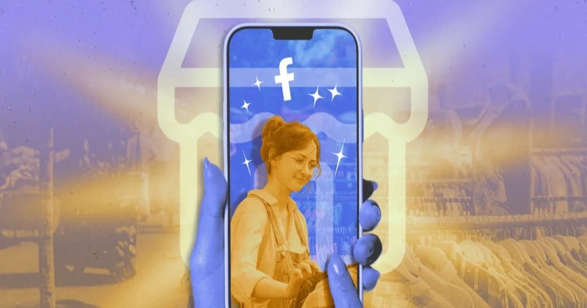 Ilustrasi strategi jual beli efektif di Facebook Marketplace menggunakan ponsel