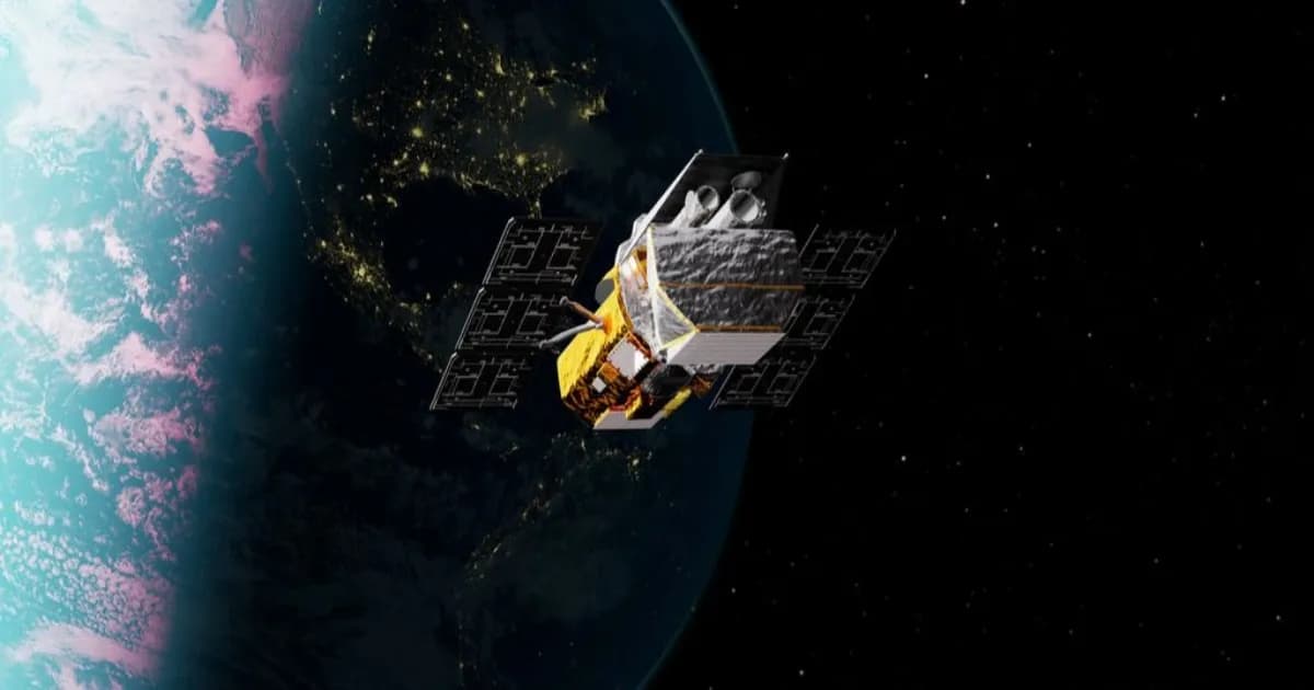 Ilustrasi wahana LINK mendekati satelit Swift di orbit Bumi