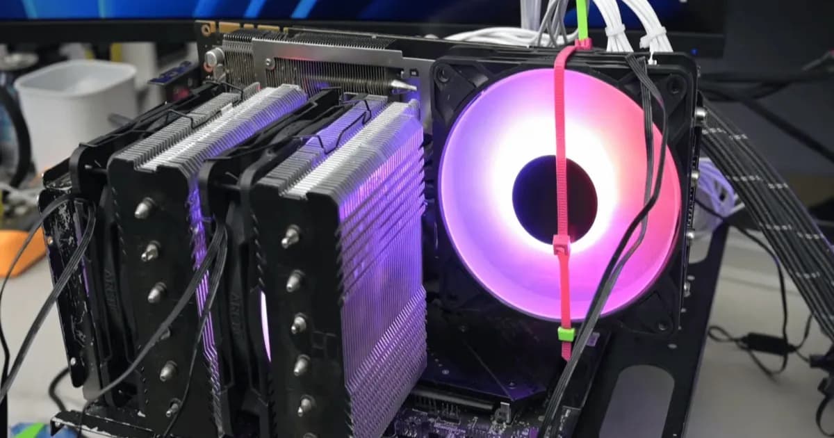 Proses pemasangan CPU cooler pada kartu grafis GTX 1080 Ti