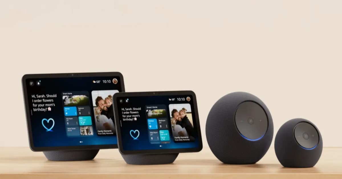 Ilustrasi perangkat Amazon Echo Dot dengan label harga naik 60 persen