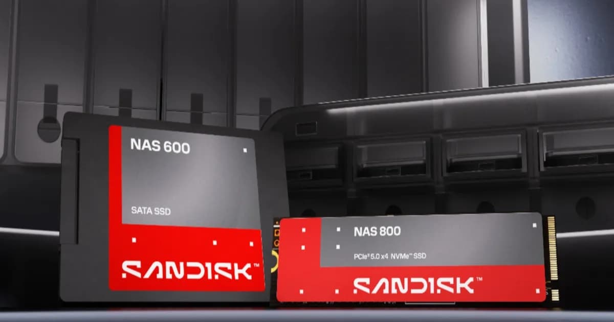 Ilustrasi SSD NAS Sandisk 600 dan 800 untuk sistem penyimpanan jaringan