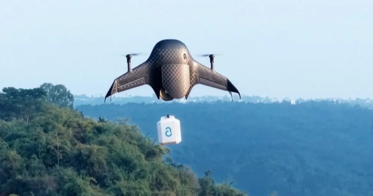 Drone TRT buatan Airbound yang dirancang lebih ringan dari muatan untuk pengiriman barang hemat biaya