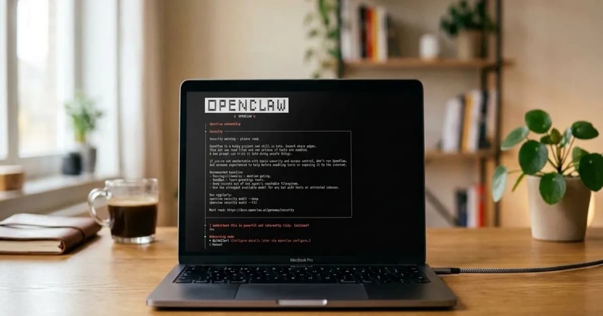 Tampilan antarmuka OpenClaw AI agent di perangkat Mac untuk self-hosting
