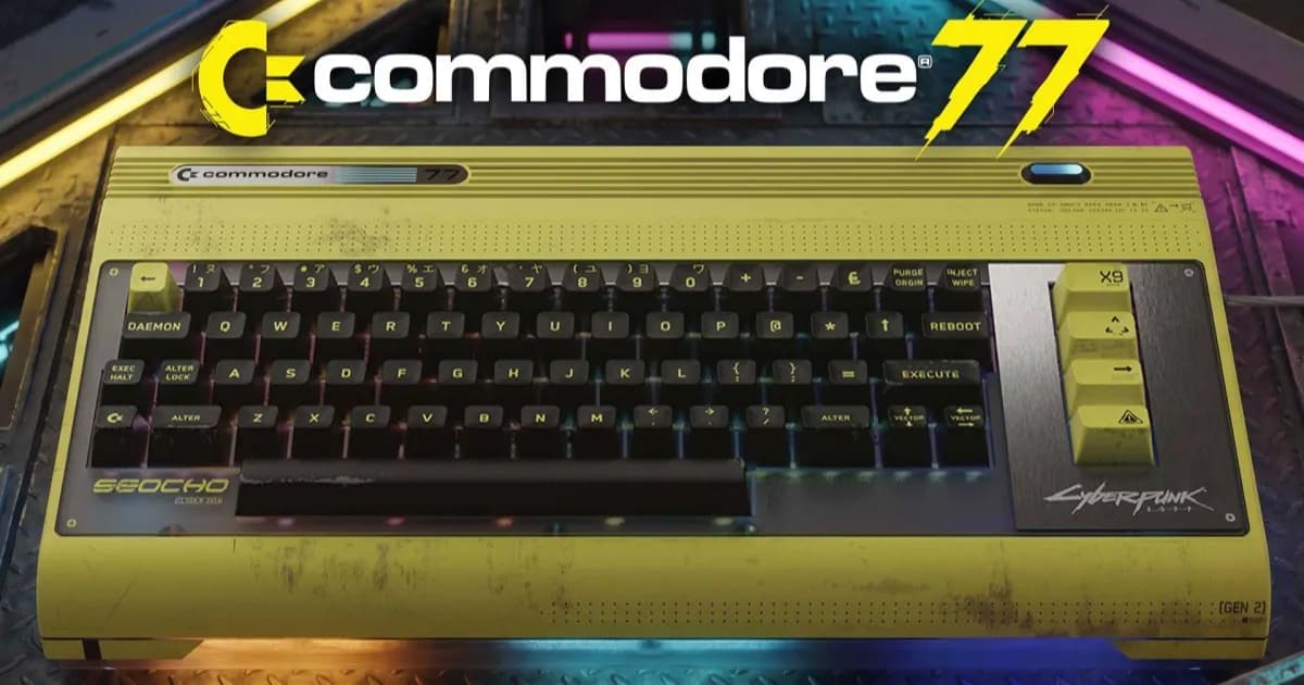 Commodore 77 edisi spesial kolaborasi Commodore dan CD Projekt Red bertema Cyberpunk 2077