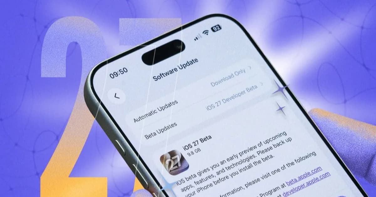 Ilustrasi fitur tersembunyi iOS 27 di iPhone dengan tampilan Dynamic Island dan widget kalender