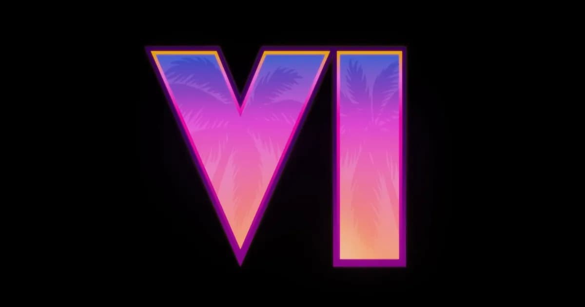 Logo GTA VI dengan latar belakang gelap khas seri Grand Theft Auto