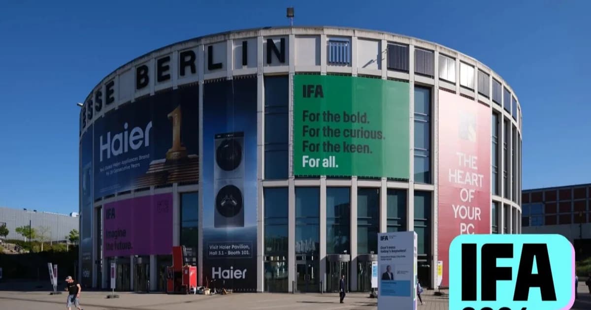 Gedung Messe Berlin dengan lencana IFA 2026