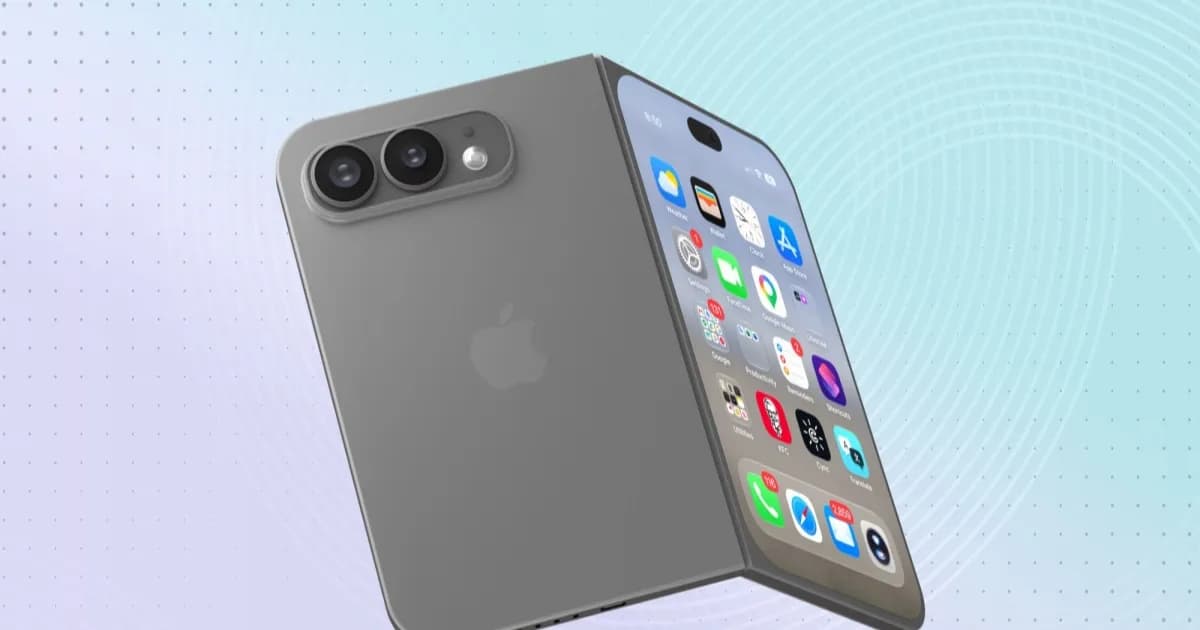 Ilustrasi iPhone Ultra, iPhone lipat pertama Apple dengan layar besar dan desain ramping.