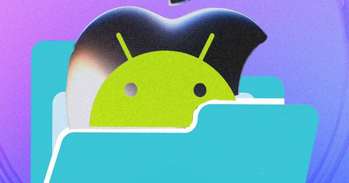 Ilustrasi transfer file antara iPhone dan Android menggunakan fitur Quick Share dan AirDrop