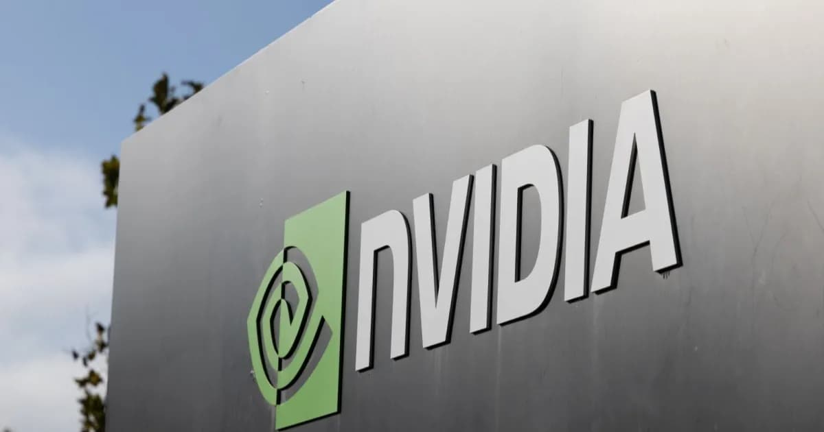 Logo Nvidia dengan latar belakang gelap