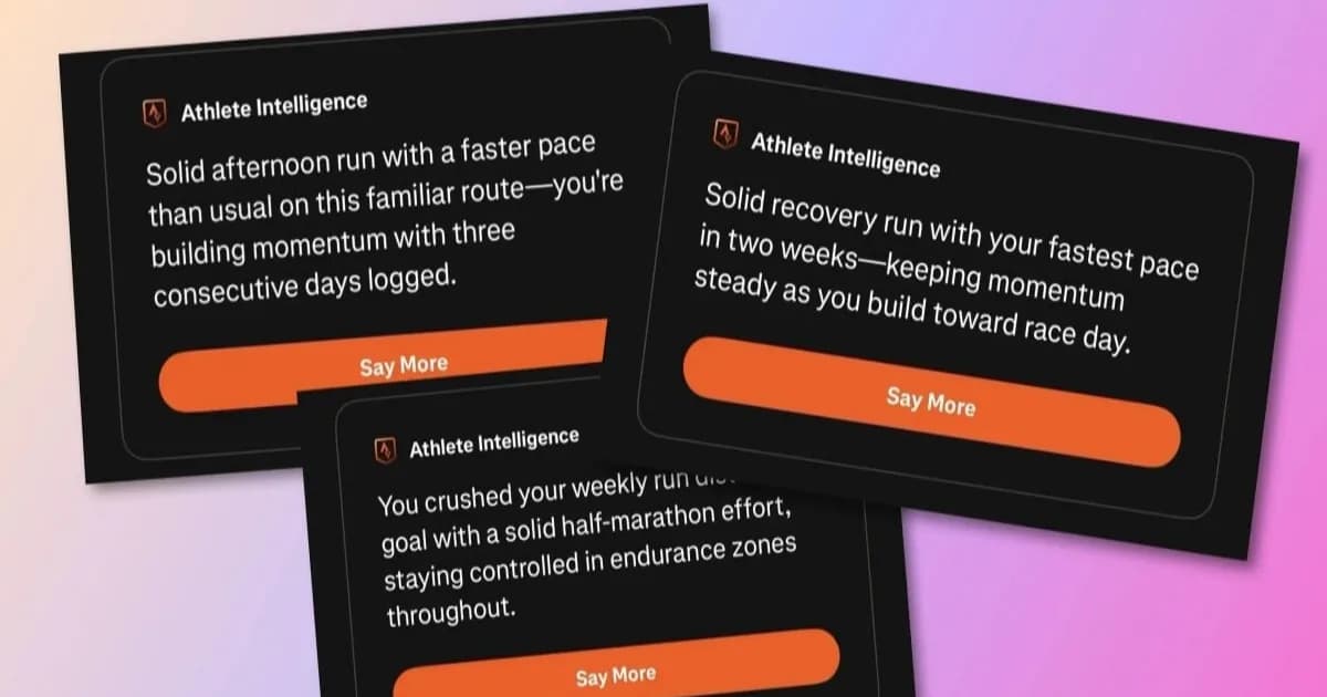Tampilan fitur Athlete Intelligence pada aplikasi Strava untuk pengguna premium