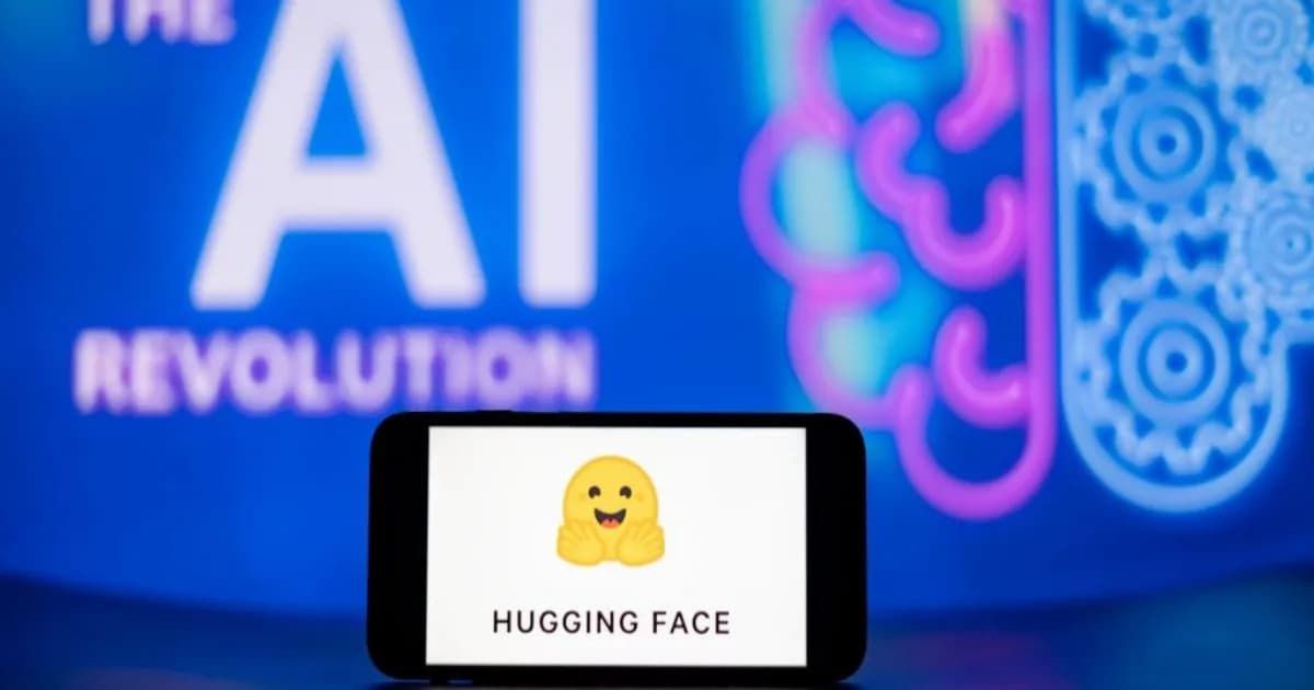 Logo Nvidia dan Hugging Face dalam ilustrasi kesepakatan akuisisi senilai USD 13 miliar