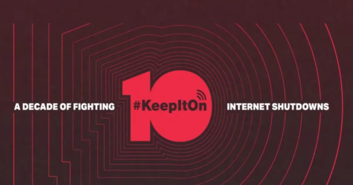 Grafik peringatan 10 tahun kampanye KeepItOn dari Access Now