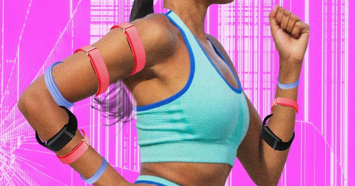 Wearable tanpa layar Garmin Cirqa dan Fitbit Air yang menempel di pergelangan tangan pengguna