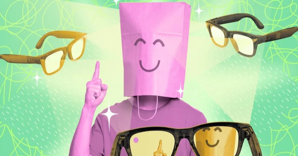Ilustrasi kacamata pintar Meta Ray-Ban dengan LED indikator perekaman yang menjadi sorotan regulasi privasi di Norwegia