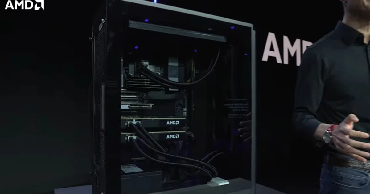 AMD Threadripper Halo Station workstation terkuat di dunia dengan prosesor Threadripper Pro 9995WX dan dual Instinct MI350P