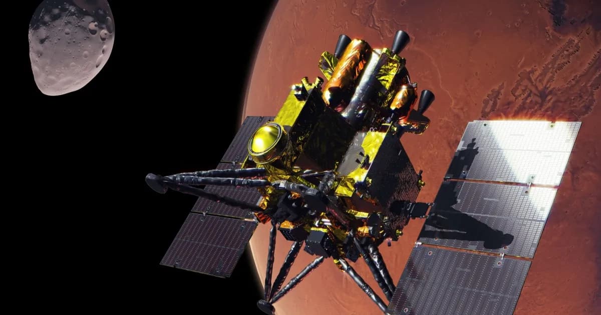 Ilustrasi probe MMX JAXA yang akan mendarat di permukaan bulan Mars Phobos