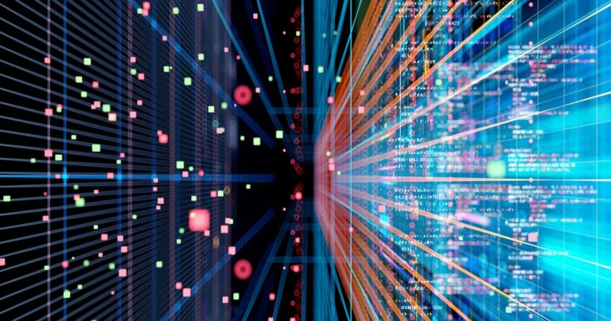 Ilustrasi infrastruktur data center modern untuk mendukung AI inference dengan server dan sistem penyimpanan terintegrasi