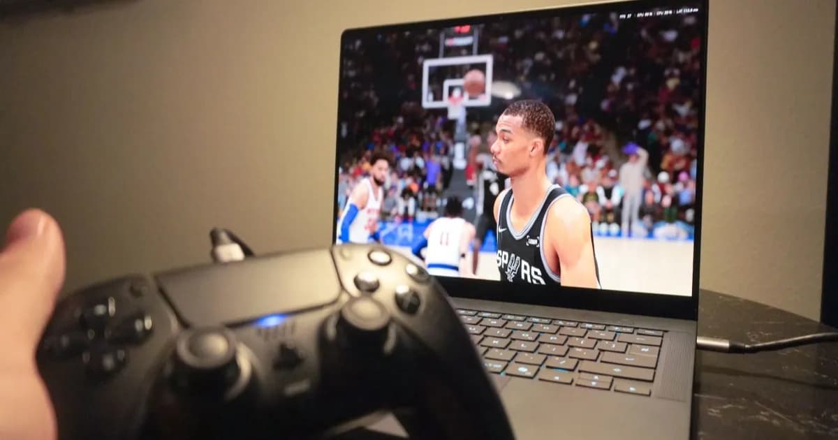 Ilustrasi teknologi Nvidia DLSS 5 dengan visual neural rendering pada game NBA 2K27
