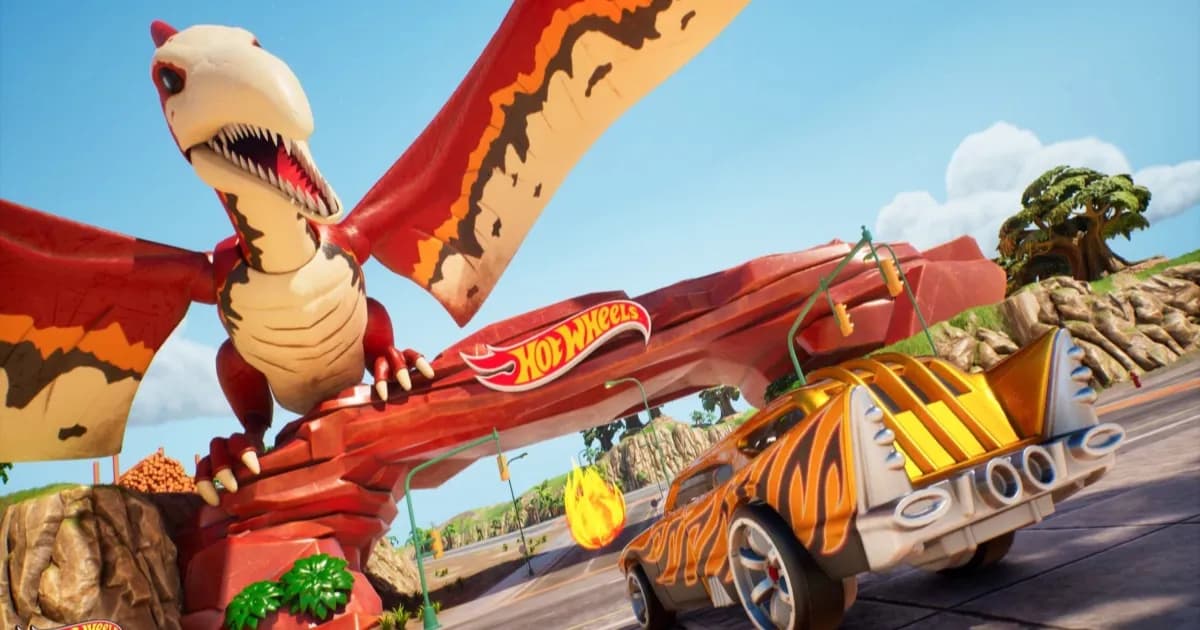 Hot Wheels Infinite Rush game balap open-world dengan trek loop-the-loop oranye khas Hot Wheels