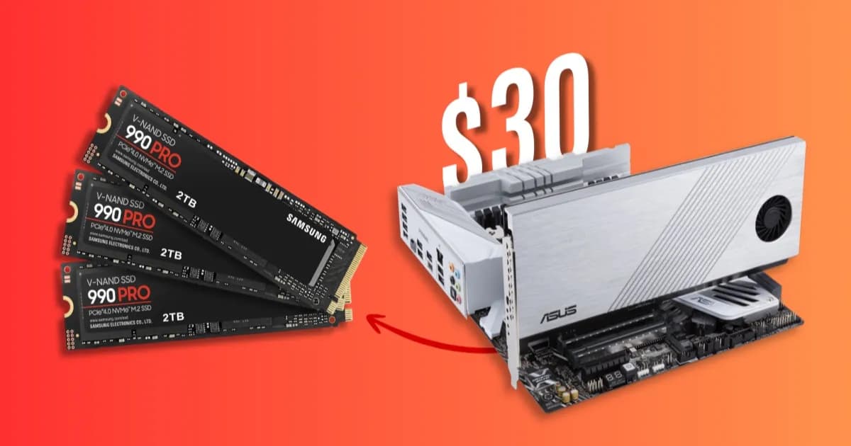 Tiga unit Samsung 980 Pro 2TB ditemukan dalam kartu ekspansi Asus Hyper M.2 PCIe