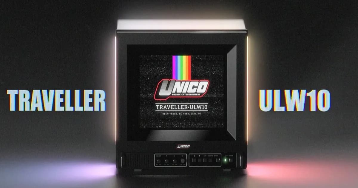 Monitor retro gaming Unico Traveller ULW10 dengan desain terinspirasi CRT