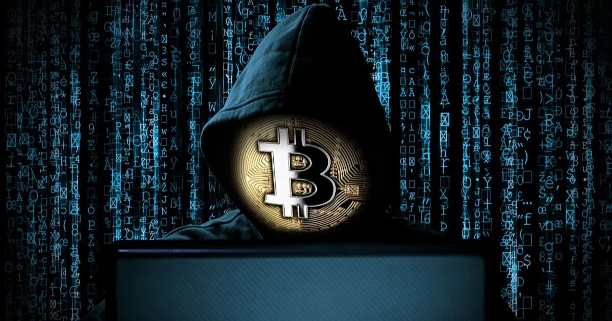 Ilustrasi Bitcoin dengan latar belakang gelap dan elemen digital yang melambangkan aset kripto
