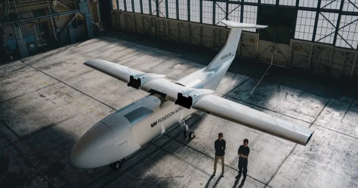 Pesawat kargo nirawak Egret buatan Poseidon Aerospace yang siap uji terbang
