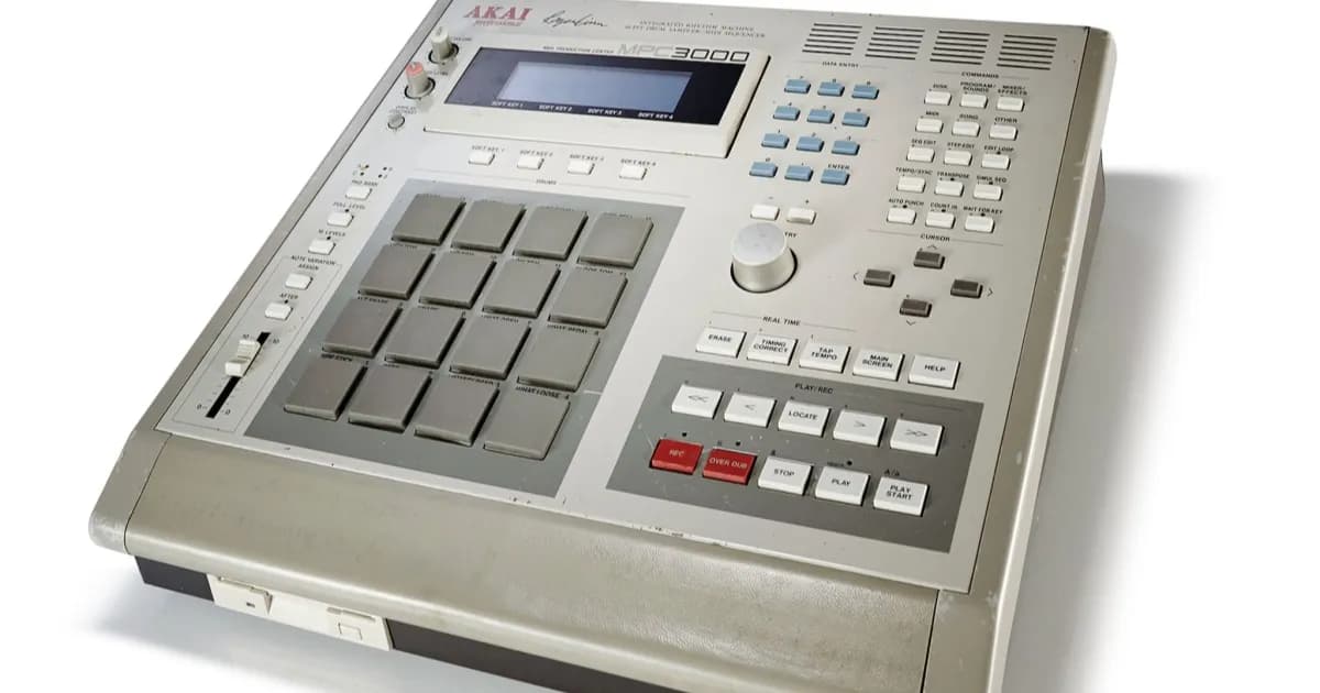 Akai MPC3000 synth sampler yang diemulasi dalam plugin Vintage Emulator Studio