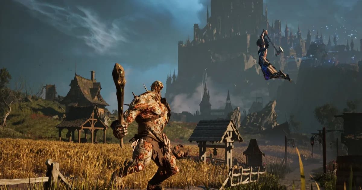 Warlock: Dungeons & Dragons menampilkan pemandangan dunia Darkon yang luas dengan nuansa gelap dan misterius, menonjolkan elemen eksplorasi yang menjadi fokus utama game.
