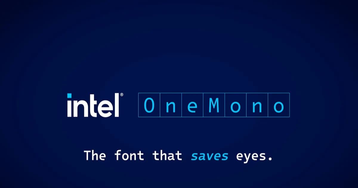 Tampilan font open-source Intel One Mono yang dirancang untuk pengembang
