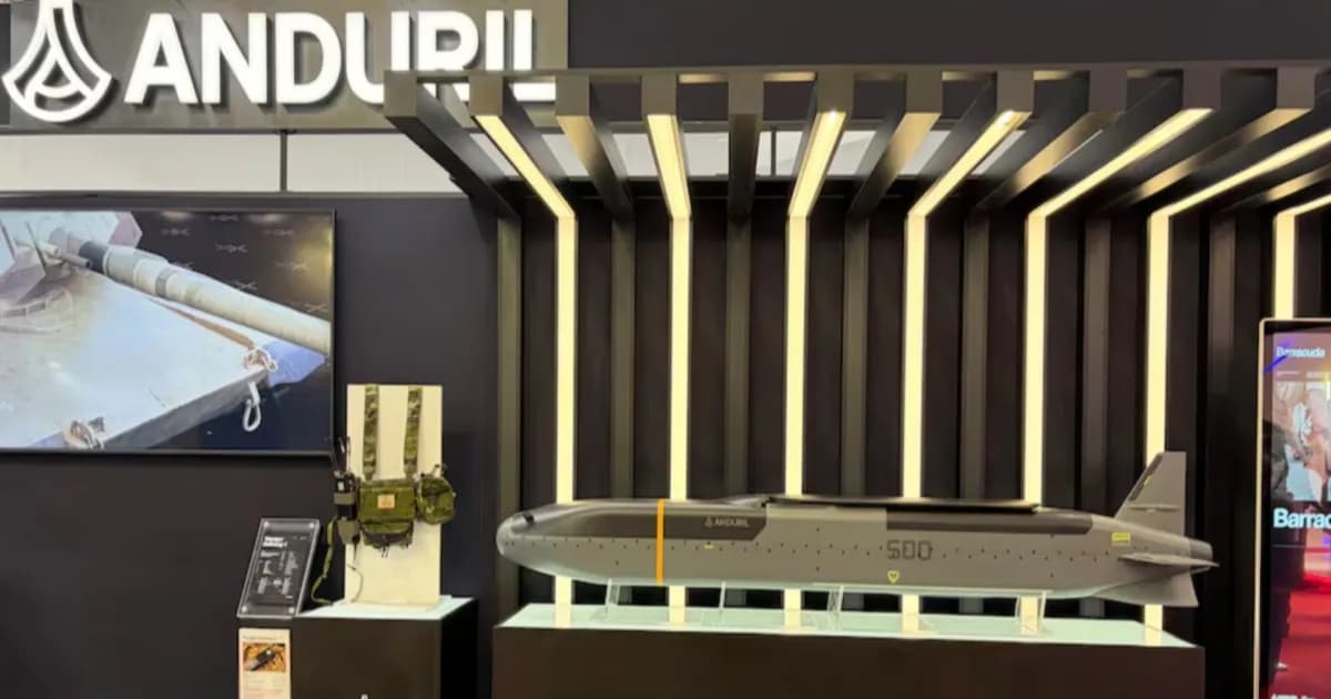 Maket rudal jelajah Barracuda-500M yang dipamerkan Anduril di ajang MSPO Kielce Polandia