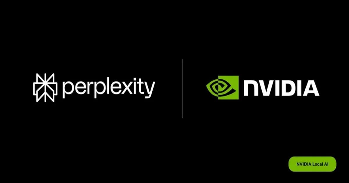 Logo Perplexity dan Nvidia bersebelahan di latar gelap dari blog Local AI Nvidia