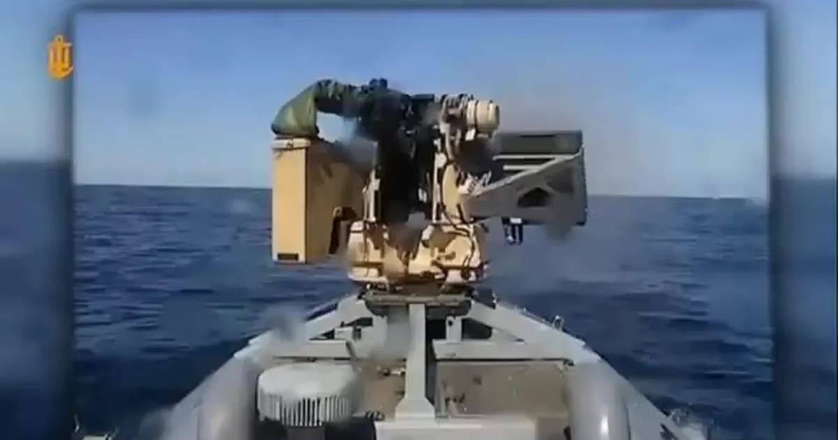 Sargan-3000 drone laut Ukraina dengan menara Protector RWS