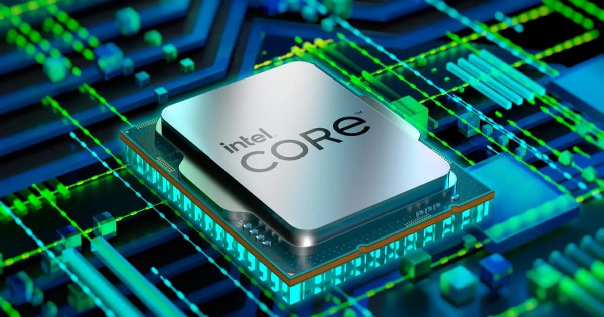 Ilustrasi chip prosesor Intel Nova Lake-S dengan grafis terintegrasi Xe3P