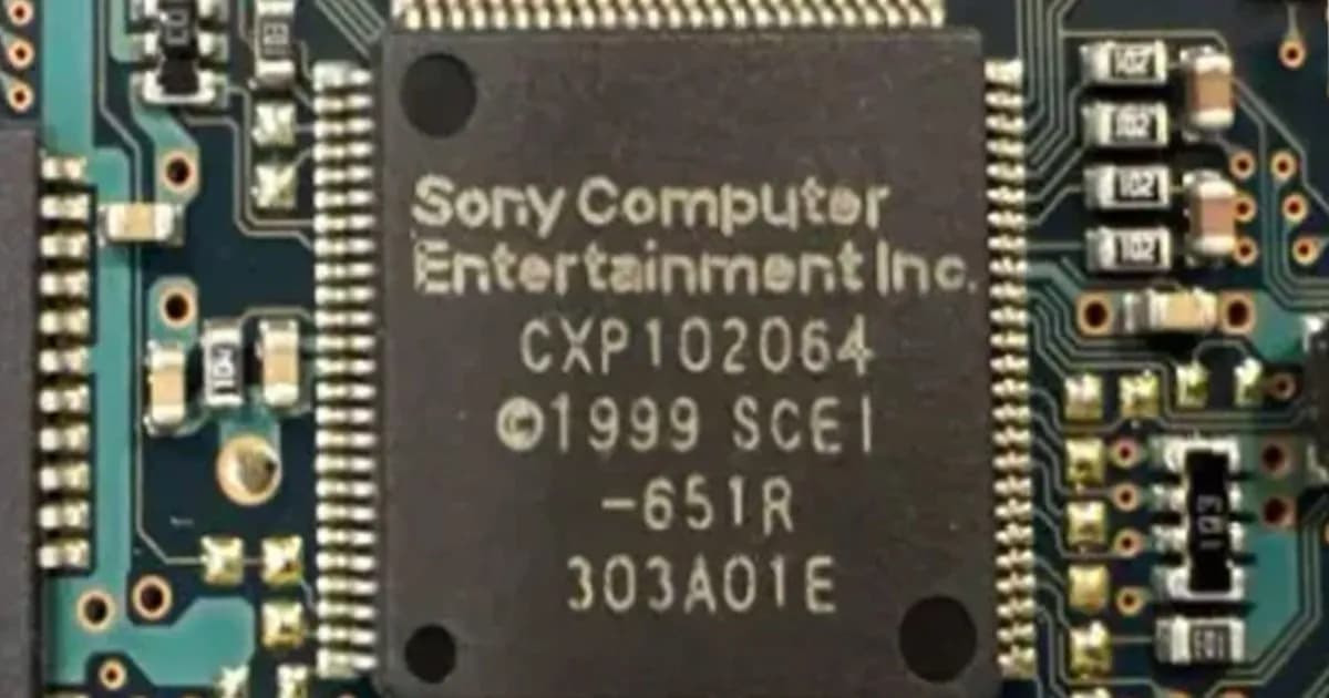 Chip keamanan MechaCon di dalam konsol PlayStation 2 Fat yang berhasil dibobol